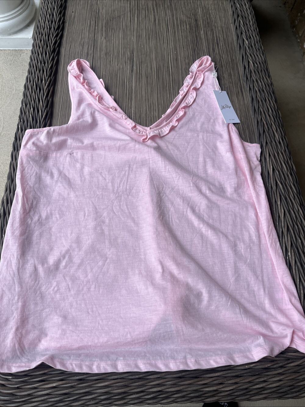 NWT LILLY PULITZER PINK MUSE GIGI RUFFLE TOP SIZE XXL